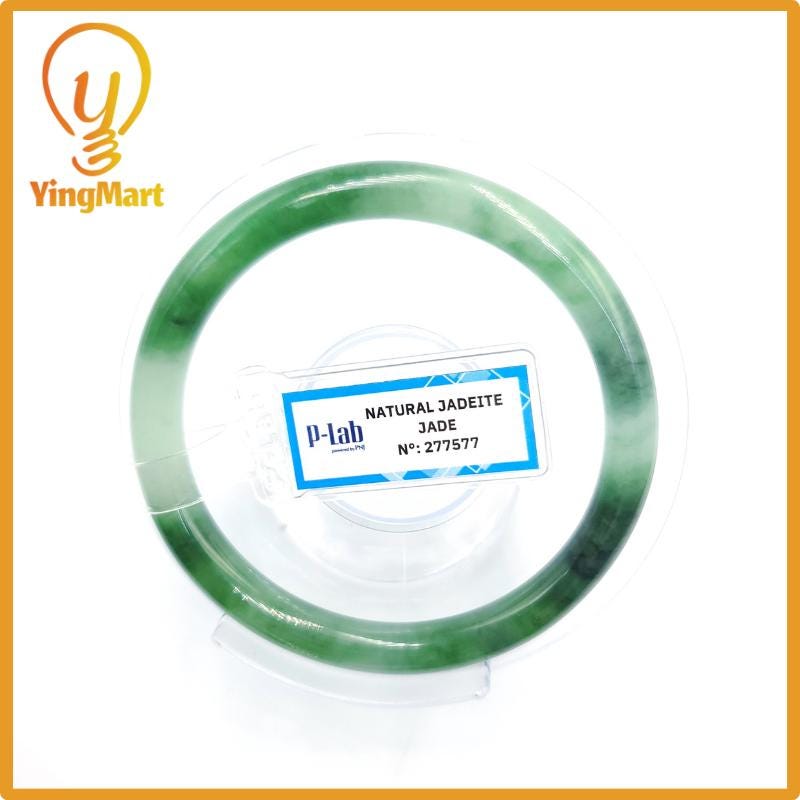 Certified 57mm PNJ277577 Real Jade Bangle Natural Color Green White To Greyish Green, Grey White,Grey Jadeite Bracelet for Men,Women,Grandma