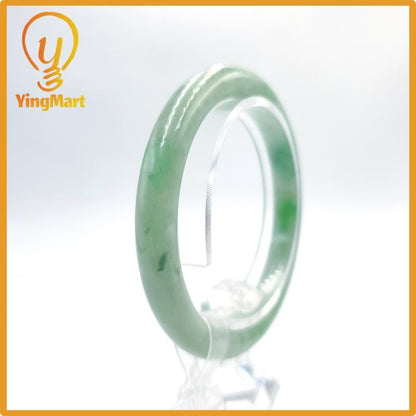 Certified 53mm PNJ277574 Real Jade Bangle Natural Color Green White To Green, Grey White, Grey Jadeite Bracelet for Men,Women,Grandma,Sister