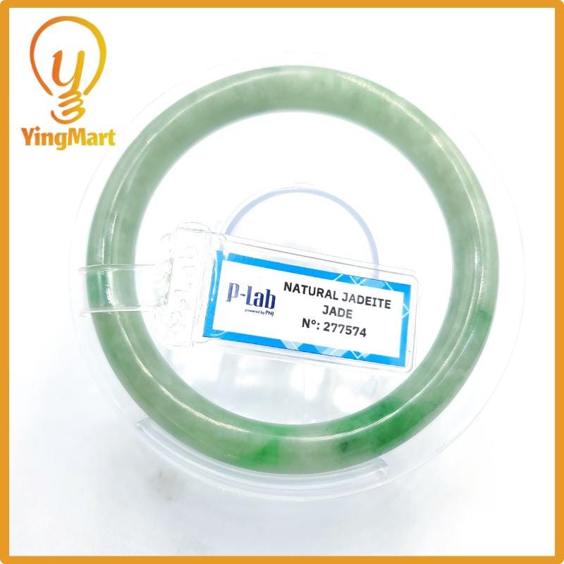 Certified 53mm PNJ277574 Real Jade Bangle Natural Color Green White To Green, Grey White, Grey Jadeite Bracelet for Men,Women,Grandma,Sister