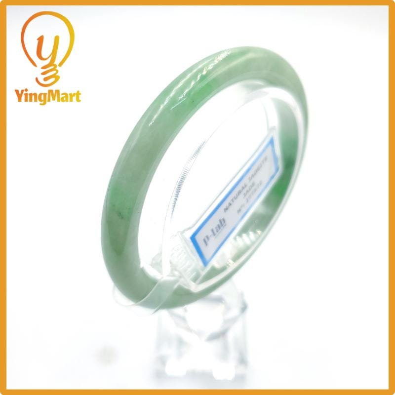 Certified 51mm PNJ277569 Real Jade Bangle Natural Color Green White To Green, Grey White, Grey Jadeite Bracelet for Men,Women,Grandma,Sister