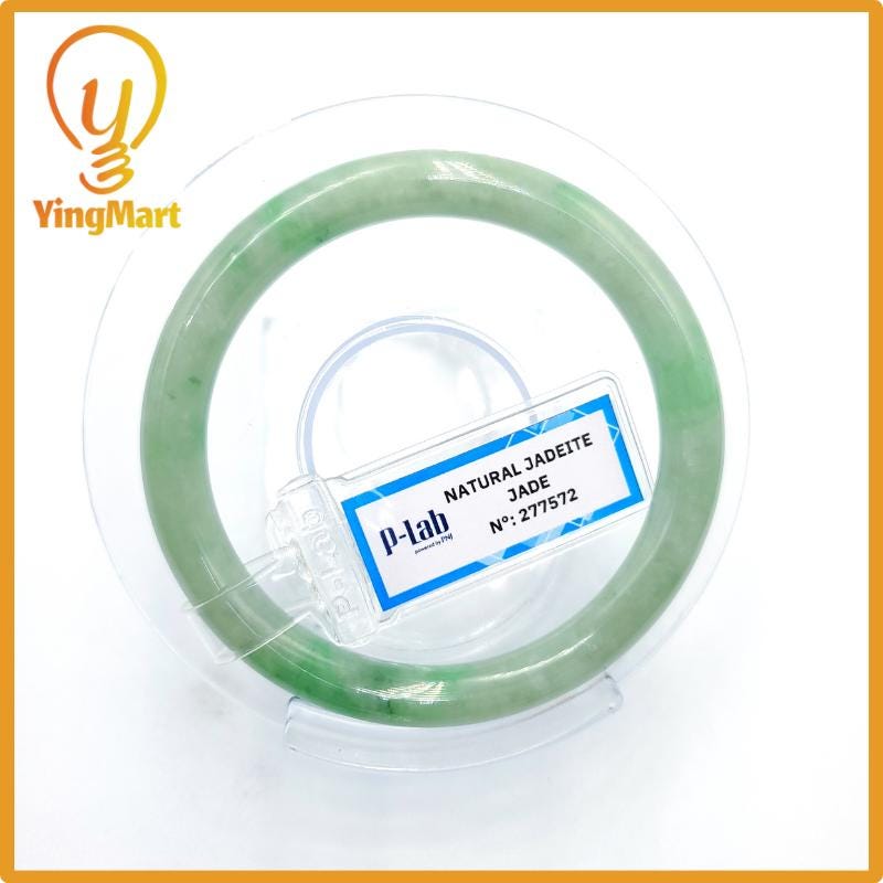 Certified 52mm PNJ277572 Real Jade Bangle Natural Color Green White To Green, Grey White, Grey Jadeite Bracelet for Men,Women,Grandma,Sister