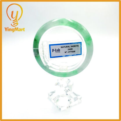 Certified 48mm PNJ277568 Real Jade Bangle | Genuine Green White To Green, Grey White, Grey, Brown Jadeite Bracelet for Men, Women, Grandma