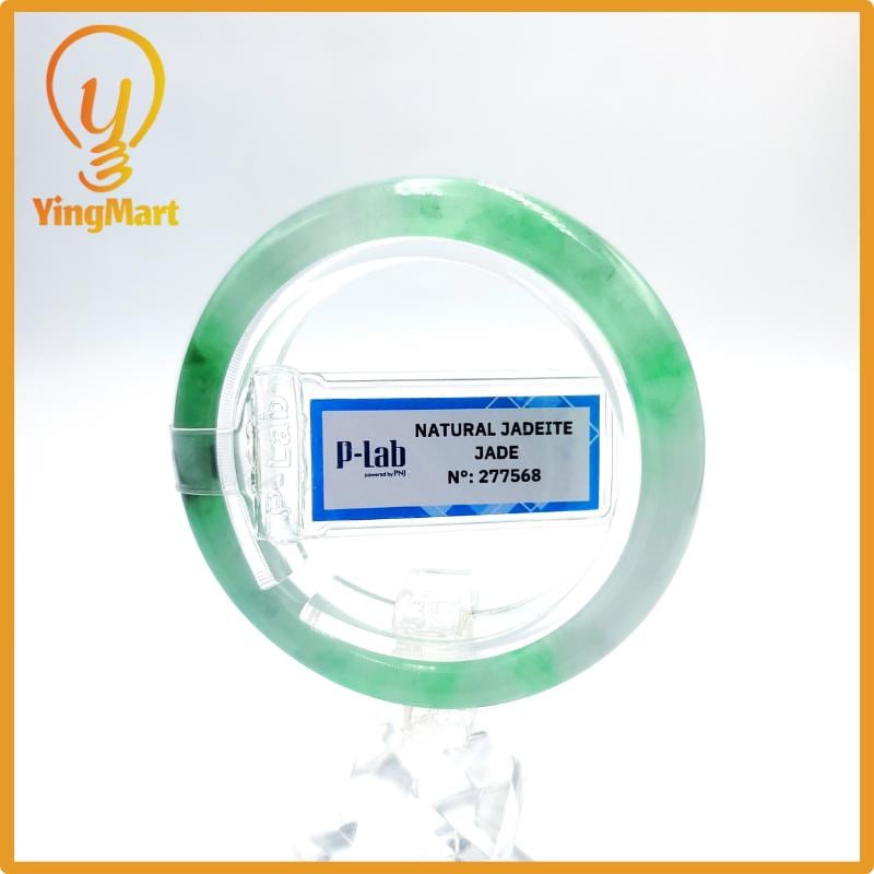 Certified 48mm PNJ277568 Real Jade Bangle | Genuine Green White To Green, Grey White, Grey, Brown Jadeite Bracelet for Men, Women, Grandma