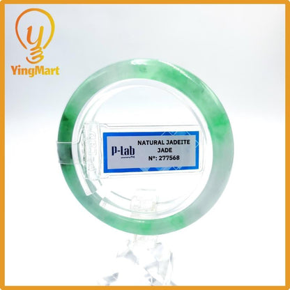 Certified 48mm PNJ277568 Real Jade Bangle | Genuine Green White To Green, Grey White, Grey, Brown Jadeite Bracelet for Men, Women, Grandma