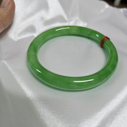 Green Jadeite Jade Bangle Bracelet 45–75mm | Vintage Gemstone Jewelry for Men – Mother's Day gift – Elegant Gift Bracelet for Sister Grandma