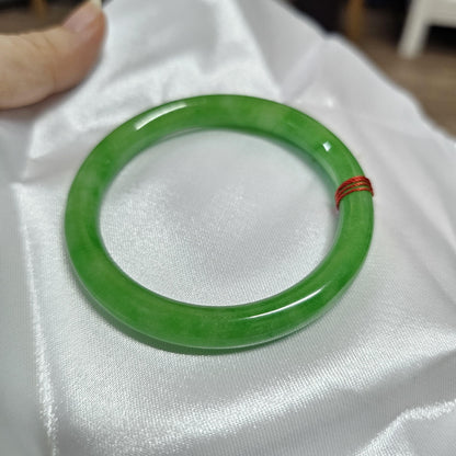 Green Jadeite Jade Bangle Bracelet 45–75mm | Vintage Gemstone Jewelry for Men – Mother's Day gift – Elegant Gift Bracelet for Sister Grandma