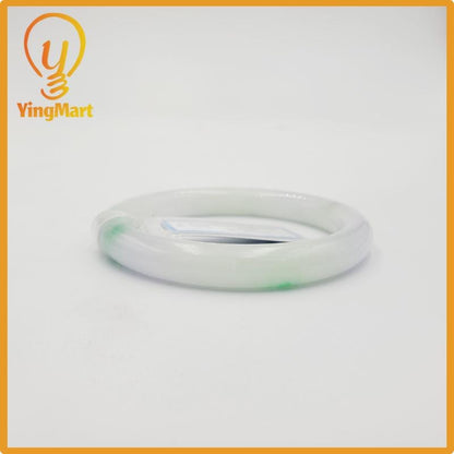 Jade Bangle 51mm PNJ Certified | Natural ColorWhite, Light Purple Jade Bracelet for Women, Men, Grandma, Sister