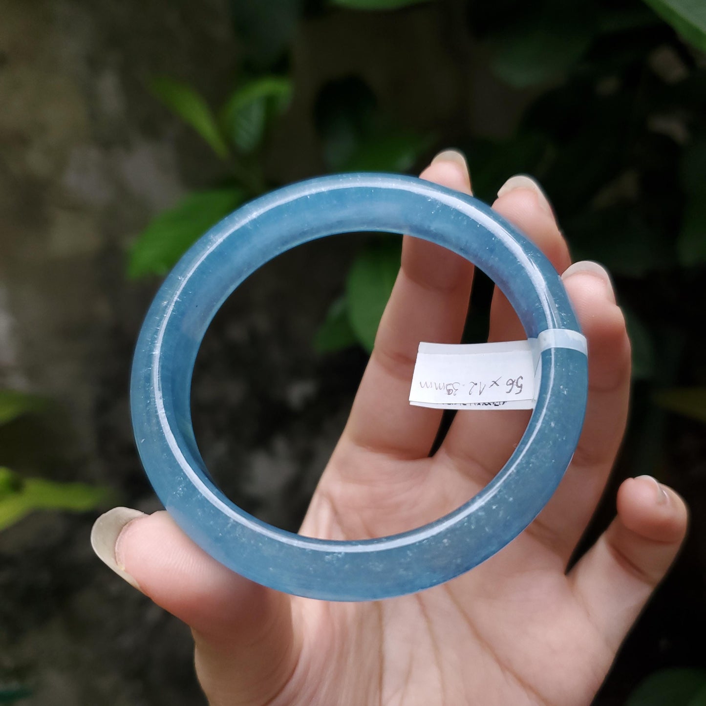 High Quality 48–60mm Aquamarine Light Blue Round YingMart Bangle, Gift for Sister, Grandma, Gemstone, Womens, Personalized Jewelry