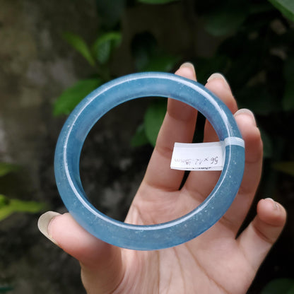 High Quality 48–60mm Aquamarine Light Blue Round YingMart Bangle, Gift for Sister, Grandma, Gemstone, Womens, Personalized Jewelry