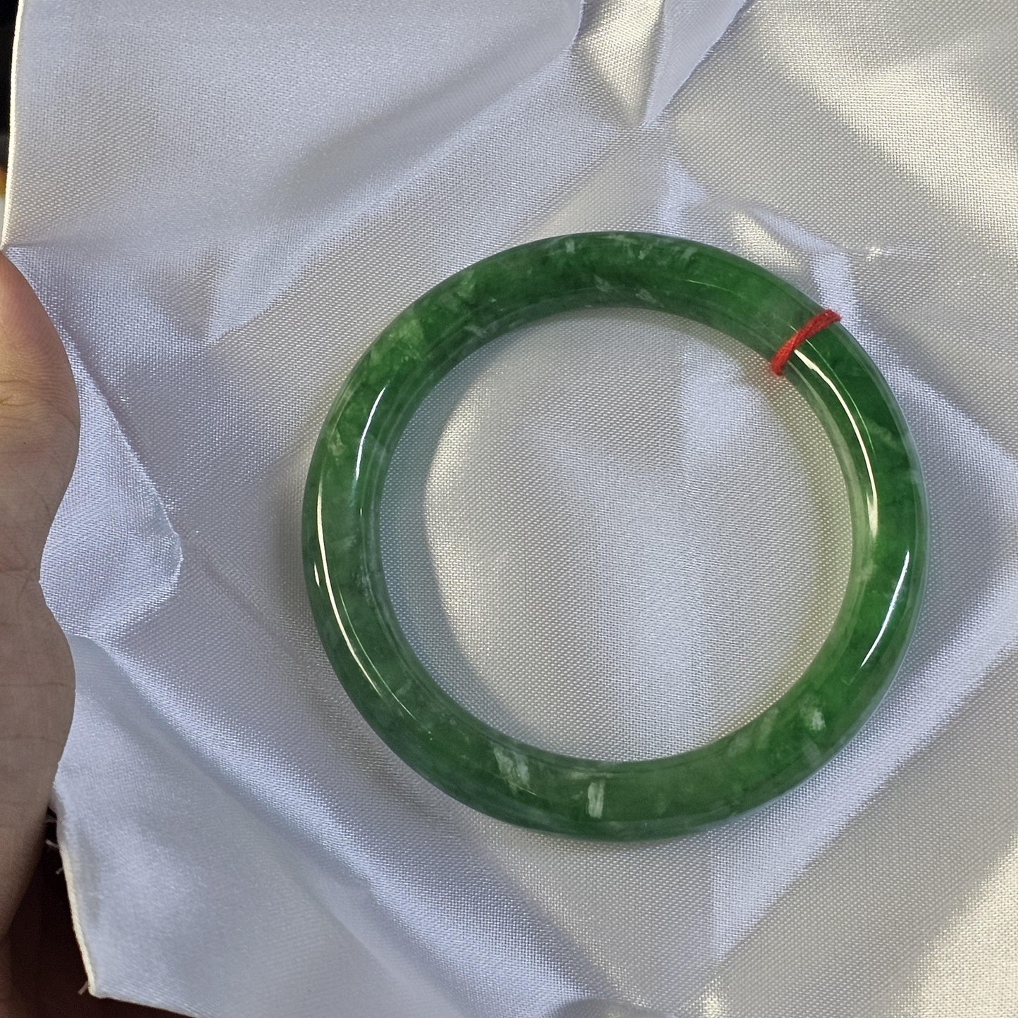 Green Jadeite Jade Bangle Bracelet 45–75mm | Vintage Gemstone Jewelry for Men – Mother's Day gift – Elegant Gift Bracelet for Sister Grandma