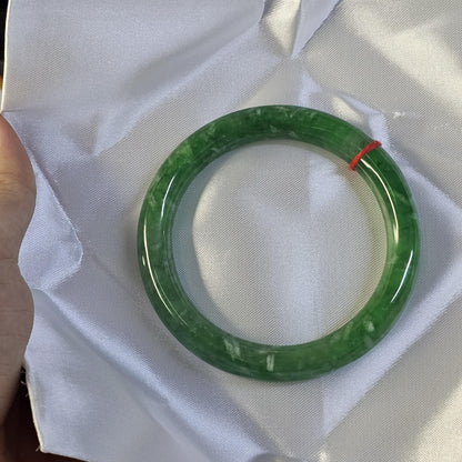 Green Jadeite Jade Bangle Bracelet 45–75mm | Vintage Gemstone Jewelry for Men – Mother's Day gift – Elegant Gift Bracelet for Sister Grandma
