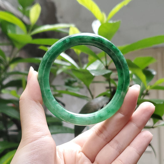 High Quality 48–72mm Jadeite Jade Green White YingMart Bangle Gift for Her Sister Grandma Mens Mom Feng Shui Personalized