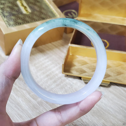 High Quality 48–72mm Natural-Colour Jade White Green Black YingMart Jadeite Bangle Gift for Her Grandma Mens Mother Feng Shui Sister