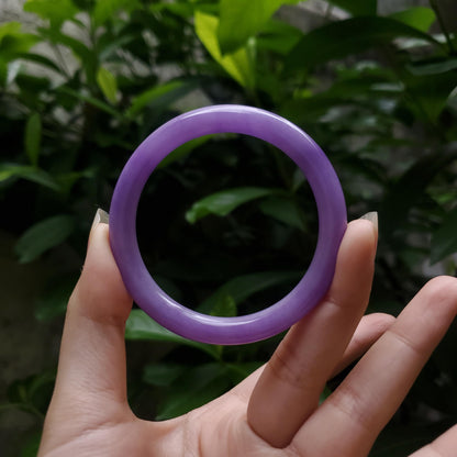 High Quality 48–72mm Jadeite Jade Purple YingMart Bangle Bracelets Gift for Her Mom Feng Shui Grandma Sister Mens