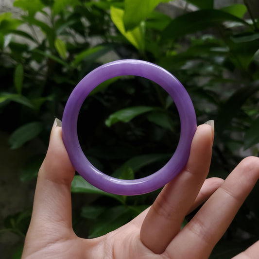 High Quality 48–72mm Jadeite Jade Purple YingMart Bangle Bracelets Gift for Her Mom Feng Shui Grandma Sister Mens