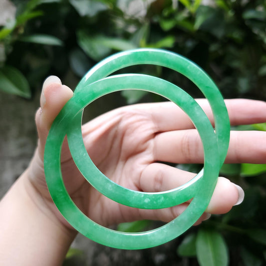 High Quality 48–72mm Jadeite Jade Green Bangle Gift for Her Mom Grandma Feng Shui Personalized Bracelets Jewelry