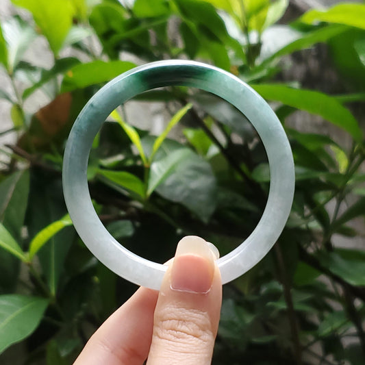 High Quality 48–72mm Natural-Colour Jade White Green to Dark Green Bangle Bracelets Gift for Her Mom Grandma Feng Shui Personalized