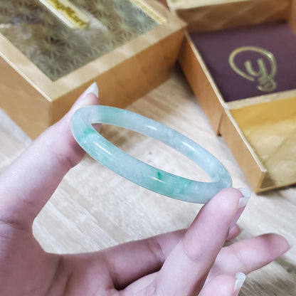 High Quality 48–72mm Natural-Colour Jade Green White Bangle Bracelets Gift for Her Mom Grandma Feng Shui Personalized Jewelry