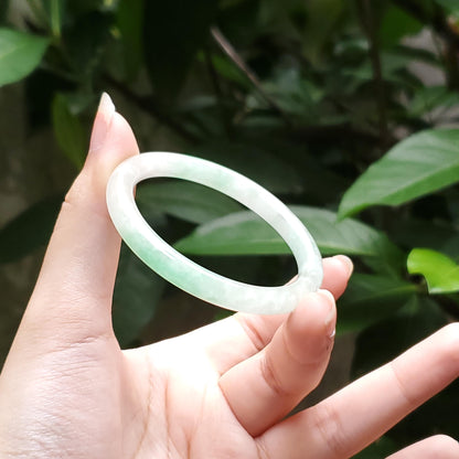 High Quality 48–72mm Natural-Colour Jade Green White Bangle Bracelets Gift for Her Mom Grandma Feng Shui Personalized Jewelry