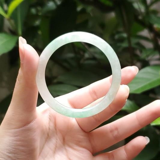 High Quality 48–72mm Natural-Colour Jade Green White Bangle Bracelets Gift for Her Mom Grandma Feng Shui Personalized Jewelry