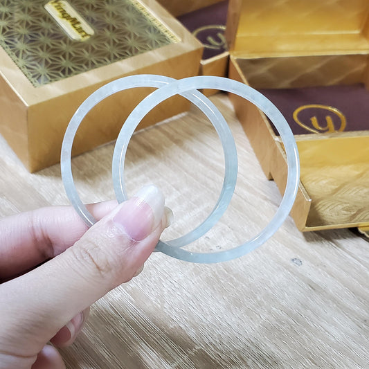 High Quality 48–72mm Natural-Colour Jade White Bangle Gift for Her Mom Grandma Feng Shui Personalized Bracelets Jewelry