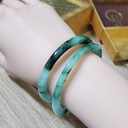High Quality 48–72mm Natural-Colour Jade White Green Black Spot Bangle Gift for Her Mom Grandma Feng Shui Personalized Jewelry