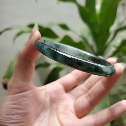 High Quality 48–72mm Natural-Colour Jade White to Dark Green Black Bangle Gift for Her Mom Grandma Feng Shui Personalized Jewelry