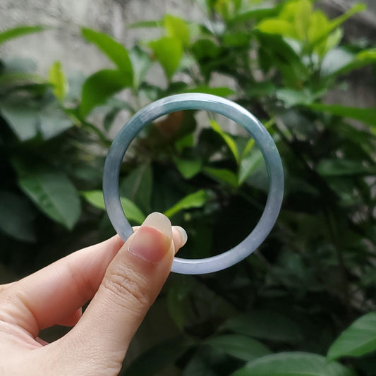 High Quality 50–60mm Natural-Colour Jade Light Purple Blue Bangle Bracelets Feng Shui Jewelry Gift for Her Mom Grandma Personalized