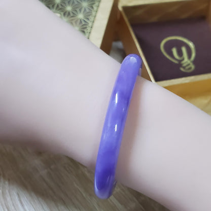 High Quality 48–72mm Jadeite Jade Purple YingMart Bangle Bracelets Gift for Her Mom Feng Shui Grandma Sister Mens
