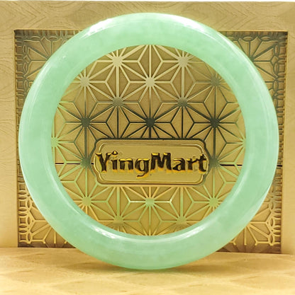 High Quality 48–72mm Jadeite Jade Light Green to Green YingMart Bangle Bracelets Gift for Her Mom Sister Grandma Feng Shui
