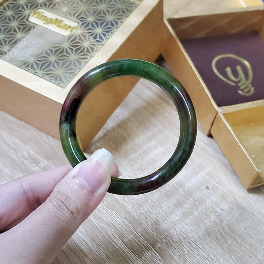 High Quality 48–72mm Jadeite Jade Green Floating Yellow Black YingMart Bangle Gift for Her Grandma Mom Sister Mens Feng Shui Personalized