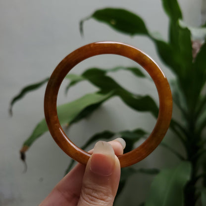 High Quality 48–72mm Jadeite Jade Orange YingMart Bangle Bracelets Gift for Her Mom Feng Shui Grandma Sister Mens