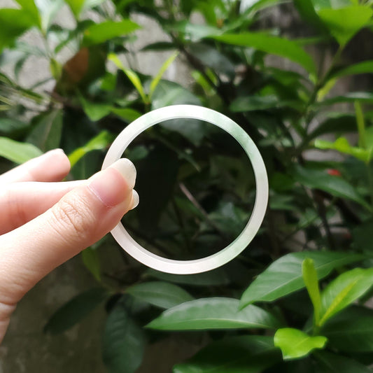 High Quality 48–72mm Natural-Colour Jade White Green Bangle Bracelets Gift for Her Mom Grandma Feng Shui Personalized Jewelry