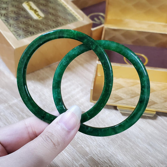 High Quality 48–72mm Jadeite Jade Green Bangle Gift for Her Mom Grandma Feng Shui Personalized Bracelets Jewelry