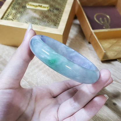 High Quality 50–60mm Natural-Colour Jade Purple Green YingMart Bangle Bracelets Gift for Her Grandma Sister Mom Mens Feng Shui