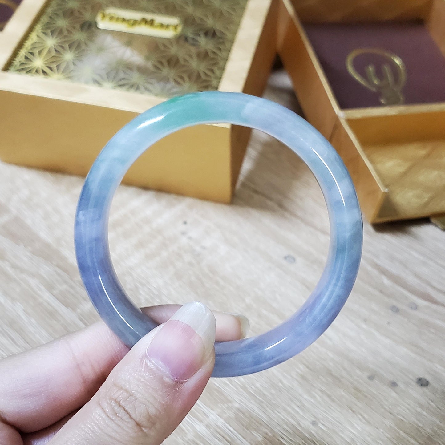 High Quality 50–60mm Natural-Colour Jade Purple YingMart Bangle Bracelets Gift for Her Grandma Sister Mom Mens Feng Shui