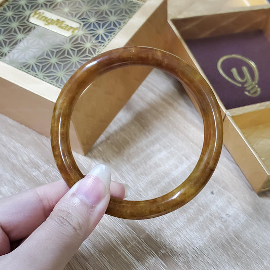 High Quality 48–72mm Jadeite Jade Orange YingMart Bangle Bracelets Gift for Her Mom Sister Feng Shui Grandma Mens