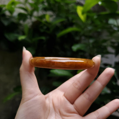High Quality 48–72mm Jadeite Jade Orange YingMart Bangle Bracelets Gift for Her Mom Sister Feng Shui Grandma Mens