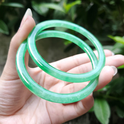 High Quality 48–72mm Jadeite Jade Green Bangle Gift for Her Mom Grandma Feng Shui Personalized Bracelets Jewelry
