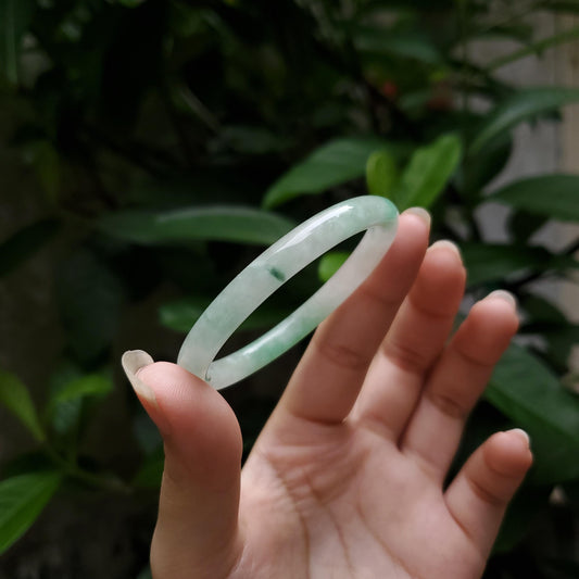 High Quality 48–72mm Natural-Colour Jade Green White Bangle Bracelets Gift for Her Mom Grandma Feng Shui Personalized Jewelry
