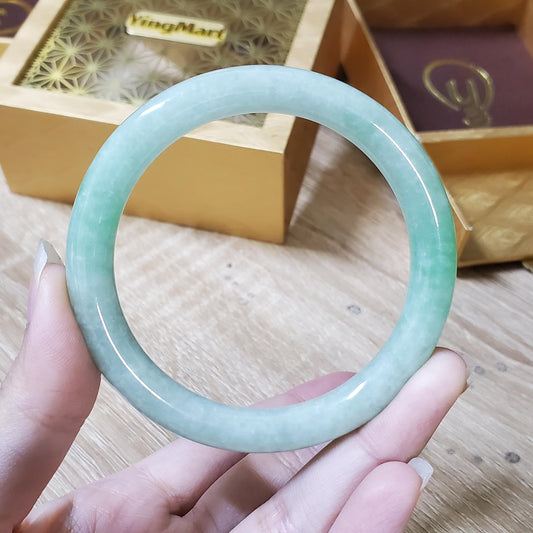 High Quality 48–72mm Natural-Colour Jade White to Light Green YingMart Bangle Jadeite Gift for Her Mom Mens Grandma Sister Feng Shui