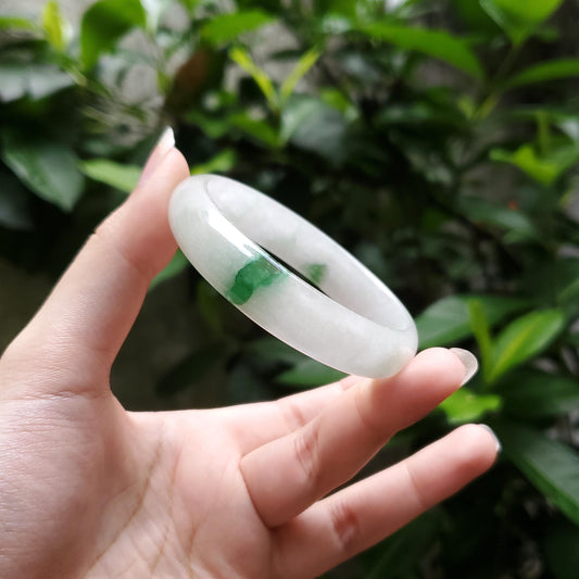 High Quality 48–72mm Jadeite Jade White Green YingMart Bangle Gift for Her Sister Mom Grandma Mens Feng Shui Personalized
