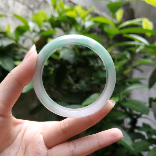 High Quality 48–72mm Jadeite Jade White Green YingMart Bangle Gift for Her Sister Mom Mens Grandma Feng Shui Personalized
