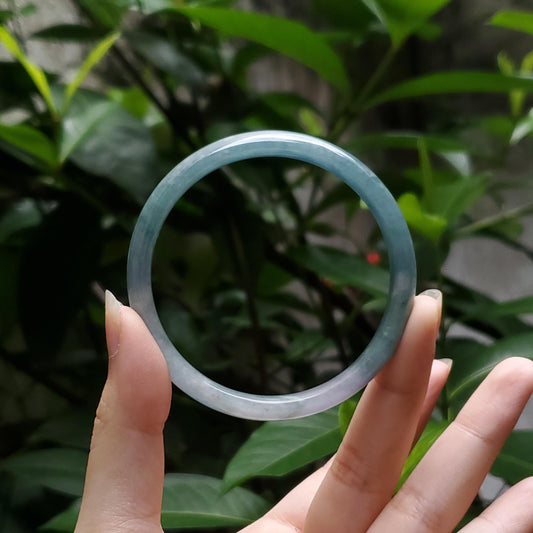 High Quality 50–60mm Natural-Colour Jade Light Purple Blue Bangle Bracelets Feng Shui Jewelry Gift for Her Mom Grandma Personalized