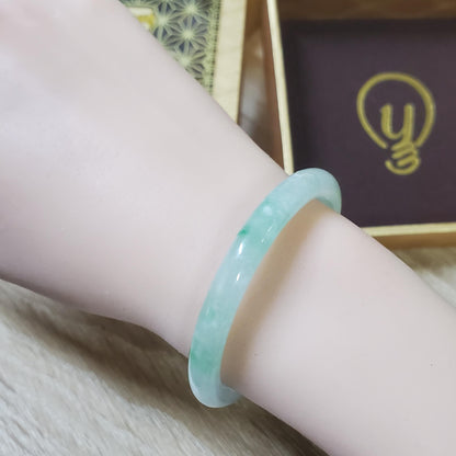 High Quality 48–72mm Natural-Colour Jade Green White Bangle Bracelets Gift for Her Mom Grandma Feng Shui Personalized Jewelry
