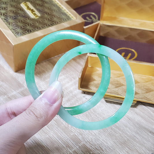 High Quality 48–72mm Natural-Colour Jade Green White Bangle Gift for Her Mom Grandma Feng Shui Personalized Bracelets Jewelry