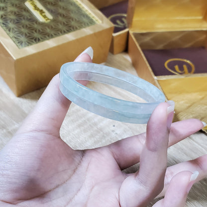 High Quality 48–72mm Natural-Colour Jade White Bangle Gift for Her Mom Grandma Feng Shui Personalized Bracelets Jewelry