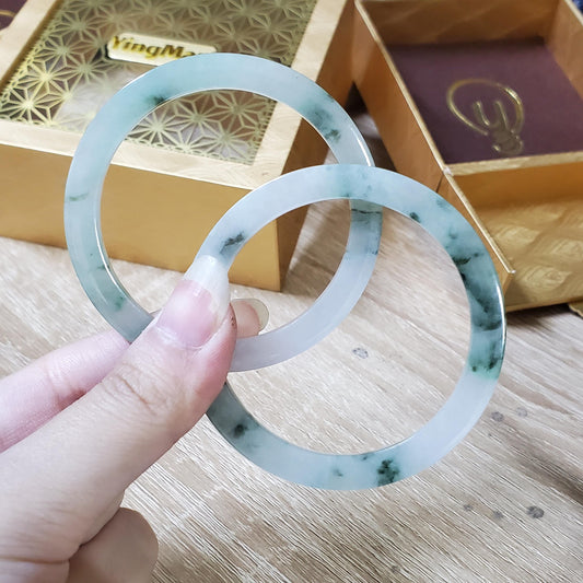 High Quality 48–72mm Natural-Colour Jade White Floating Green Black YingMart Bangle Jadeite Gift for Her Mom Mens Grandma Feng Shui