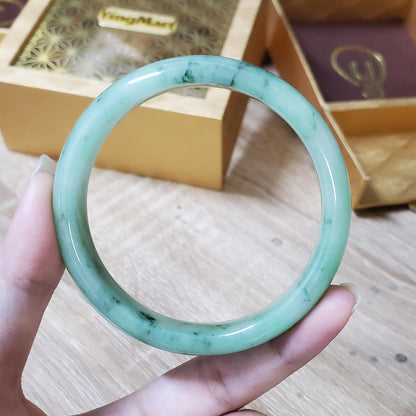 High Quality 48–72mm Natural-Colour Jade Cert No. B Green White YingMart Jadeite Bangle Bracelets Gift for Her Mother Grandma Mens