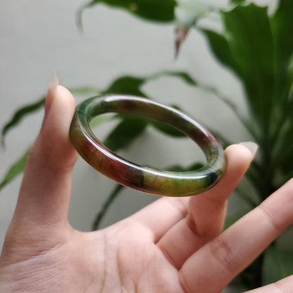 High Quality 48–72mm Jadeite Jade Green Floating Yellow Black YingMart Bangle Gift for Her Grandma Mom Sister Mens Feng Shui Personalized